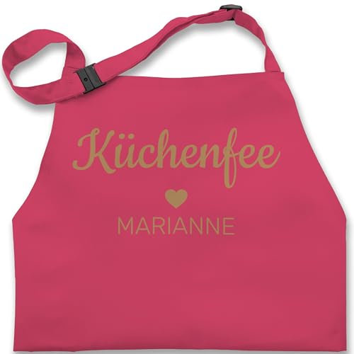 Kinderschürze Schürze Kinder Jungen Mädchen - Kochschürze - Küchenfee mit Name I Geschenk Köchin I Geschenk Kochen - 7-14 Jahre - Pink - kinderkochschürze koch kinderkochschürzen kind küche