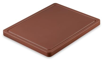 METRO Professional Tabla de cortar, polietileno, con surco, reversible, antibacteriana, apta para lavavajillas, tabla para cocina, amarillo (marrón)