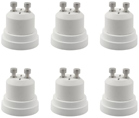 SQXBK 6PCS White GU10 to E12 LED Light Bulb Base Screw Extender Adapter Holder Socket Converter Lamp Bulb Socket Holder