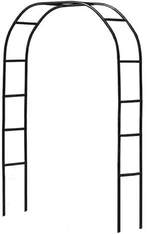 Arche Jardin en Metal Arche À Rosier pour Plante Grimpante Metal Arceau À Rosiers Plantes Tour Terrasse Extérieure Plante Escalade Décorative Arche De Mariage Fleurs Décorations(Black,A-High Arch)