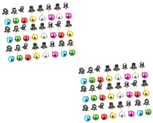 Garneck 96 STK Bart Dekoration Weihnachtliche Bartclips Bartschmuck Bartglockenclip Feiertagsbartdekoration Schnurrbart-weihnachtsdekoration Bart Jingle Bells Mini Die Klingel Mann Haar