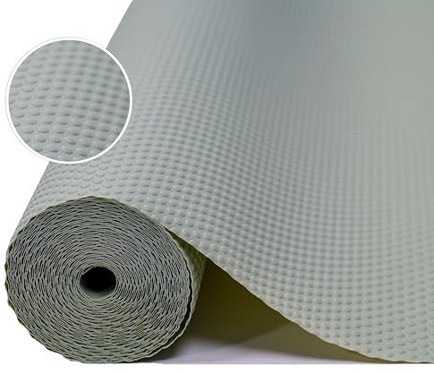 Tappetino per cassetti impermeabile Tappetini Non-adesivo EVA Plastica Rotolo per Mensola Cassetto Frigorifero Tavolo Mobile Cucina Lavello Ripiani, Ritagliabili 44cm x 400cm Verde salvia