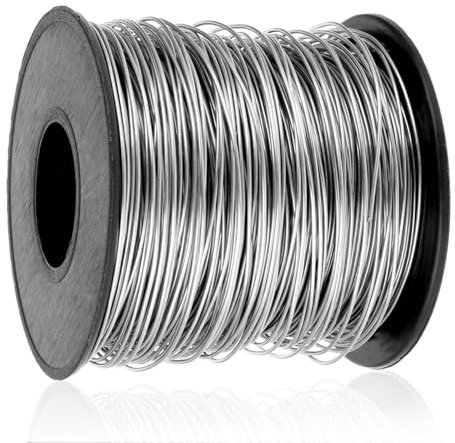 1 Rolle Federstahldraht 304 Edelstahl Draht 0,6mm x80m Edelstahl Basteldraht Silber Draht Stainless Federstahldraht für Schmuckherstellung Heimwerken Basteln