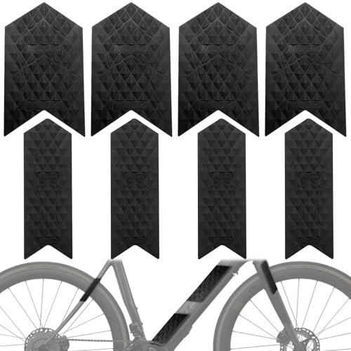 CiShow 8 Pcs Protection de la chaîne de vélo, Protecteurs de Cadre, Silicone Chain Stay Frame Guard, Autocollant Protecteur de Base de Chaîne, Plaque de chaîne pour vélo de Route E-Bike