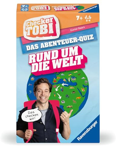 Ravensburger Checker Tobi - Rund um die Welt - Kinderspiel ab 7 Jahre