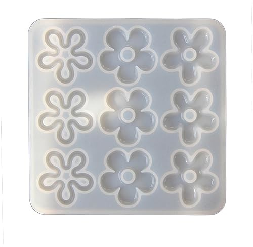 jojnsha Molde de silicona para colgante de flor, molde de resina epoxi de cristal para joyería, collares, aretes, colgantes, manualidades