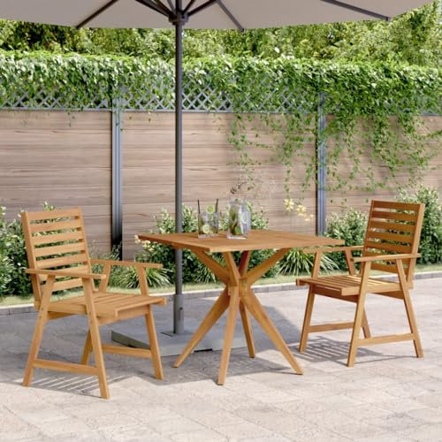 Gartenmöbel-Set, 3-teilig, Massivholz, Akazie