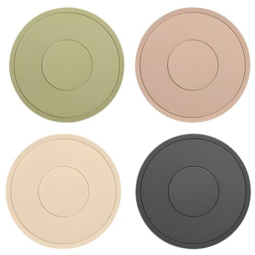 4 Stück Silikon Topfuntersetzer Hitzebeständig, 16cm Rund, Modernes Design Multifunktionale Topfmatte für Töpfe, Teekannen und Schüsseln