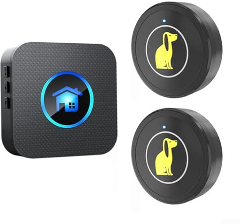 Campanello intelligente wireless per cani, per addestrare il cane, con pulsanti intelligenti per addestramento, volume regolabile, con 55 melodie, 5 livelli di volume (1 ricevitore + 2 pulsanti)
