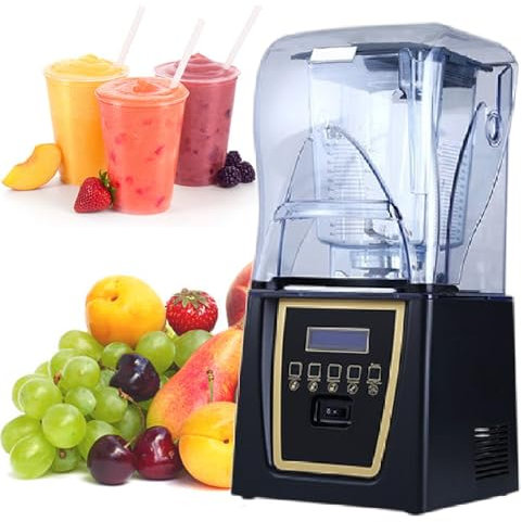 Licuadora Profesional, Licuadora Comercial Silenciosa, Licuadora Insonorizada De 2000 Ml Con Tapa Para Triturar Hielo, Batidos, PuréS, Licuadora Para Cocina De 1800 W,110V