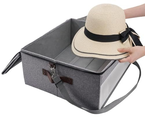 Boîte du chapeau pour voyager, sac de transport de chapeau de voyage - Grand boîtier de rangement pour le chapeau de cowboy | Sac organisateur de CAP portable avec couvercle pour petite amie, femme, a