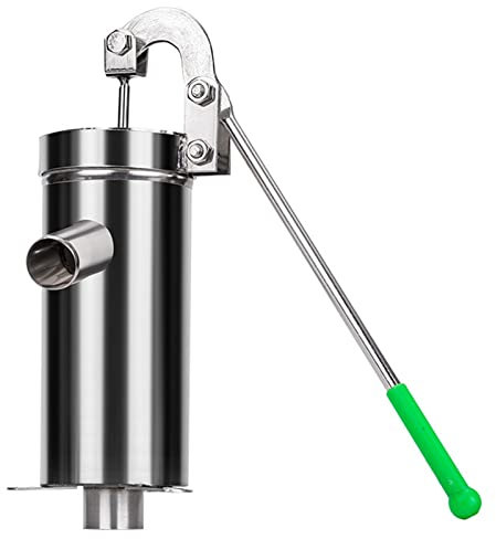 Hand Shake Suction Well Pump， Stainless Steel Suction Pump Manual Water Jet Pump Domestic Well Groundwater for Garden Yard Farm Home Emergency ​Back-up(Size:Pump+6 PU bowls)