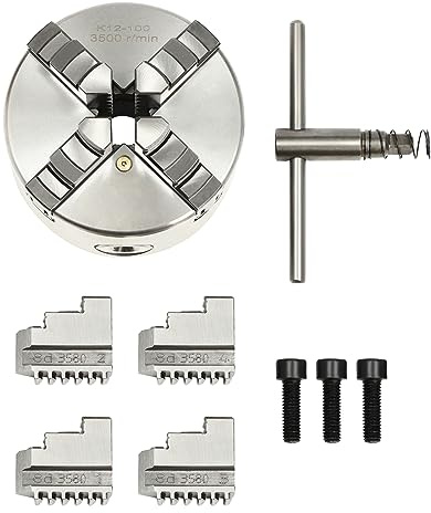 80/100 mm 4-Backen Spannfutter Vierbackenfutter Drehbank Drechselspannfutter Backenfutter Geeignet für Allgemeine Werkzeugmaschinen CNC-Werkzeugmaschinen Fräs- und Bohrmaschinen usw (100 mm)