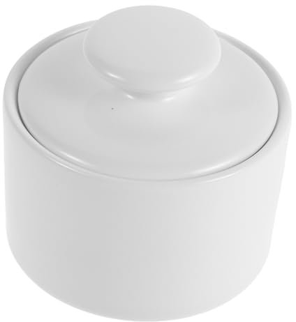 LIGIGWASH Pot à Sucre Céramique 170 Ml Blanc Compact Avec Couvercle Hermétique Conservation Fraîcheur Cuisine Vintage Boîtes à Sucre Décoratives
