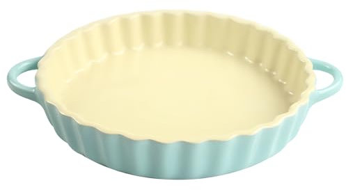 Molde Redondo de Cerámica para Horno 15.5 cm con Asas – Fuente Resistente al Calor, Antiadherente, Apta para Tartas, Quiches, Lasagna, Pasteles, Microondas y Horno (Nemi)