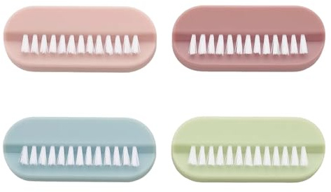 4 Pcs Nail Brush, Nail Brushes, Nail Scrubbing Brush, Two Sided Cleaning Fingernail Scrub Brushes Portable Easy To Hold Soft Stiff Bristles Nail Cleaning Scrubbers For Men Women Kids