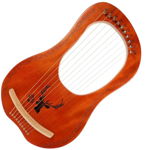 FRCOLOR Harfe aus Holz Leierharfe mit Saiten Handgefertigtes Musikinstrument Tragbar für Anfänger und Junge Mädchen