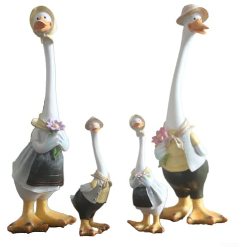 Zilimontt Anatra ornamentale da giardino in resina con materiale resistente alle intemperie e design realistico per decorazione esterna in giardino, cortile e patio (A)