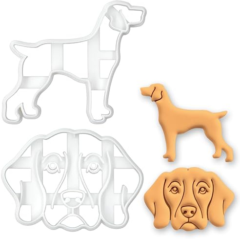 BAKERLOGY Set of 2 Weimaraner Cookie Cutters – Dog Treat Biscuit Cutters for Pet Lovers, Breed Enthusiasts, Animal Rescue Fundraising Bakes, Birthday Party, Adoption Shelter Events, Baking Tools
