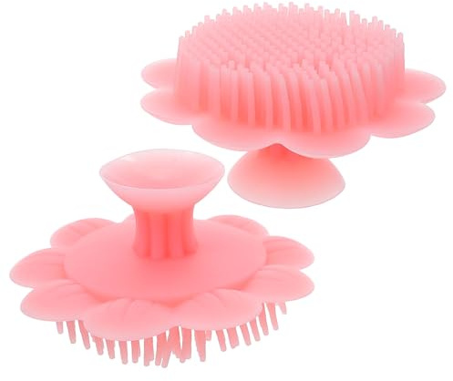 DONFAMDS 2PCS Silicone Scalp Massage Brush for Newborns Gentle Shampoo Brush Hair Wash Scrubber with Cradle Cap Treatment for Scalp Care