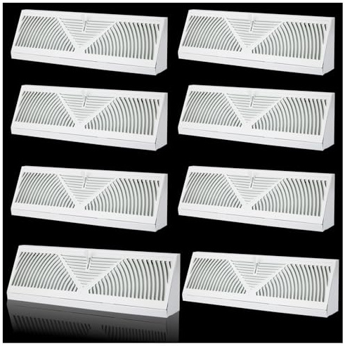 15 inch Baseboard Register Vent Cover,Baseboard Heater Vent Cover Fits Duct Opening 15”, White Base Board Diffusers Heating Vent for Floor Wall with Adjustable Airflow Lever and 3 Ways