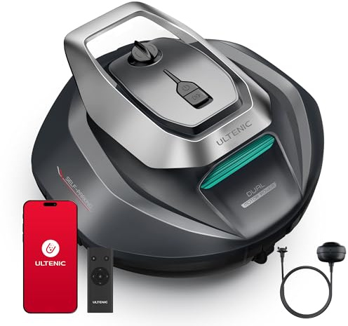 Ultenic Pooleco P10S Robot Piscina Senza Fili, 3 Motori, Controllo Remoto e App, Autonomia 90 min, Parcheggio Automatico per Piscine Fuori Terra e Interrate