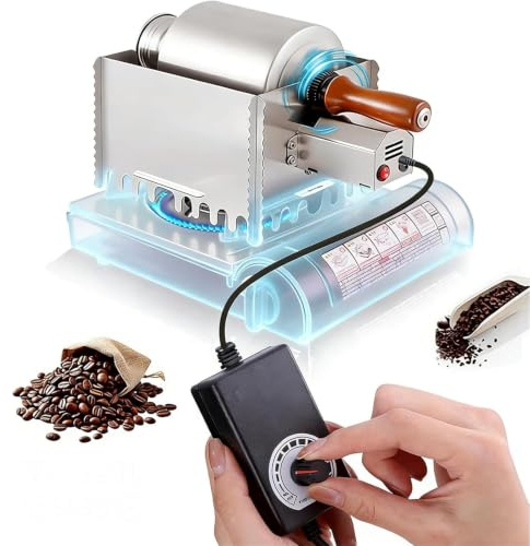 Coffee Roaster Machine for Home Use, Stainless Steel Drum Coffee Bean Roaster, Time 10-20 Min, with Speed Controller, for Home, Commercial Restaurant