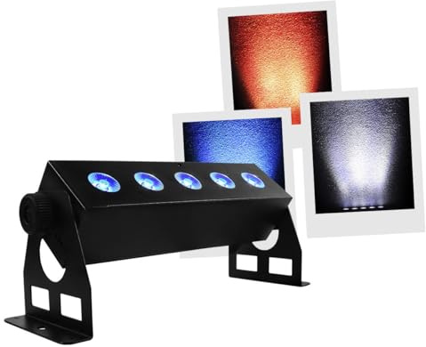 BoomTone DJ Super Babybar Barre LED Couleur RGBW Noir 5 LED 36cm, par LED Wash, Lumières de scène RVBW, Télécommande IR, Contrôle DMX, Mode Musical, Auto ou Manuel. Light pour DJ Club Scène Mariage