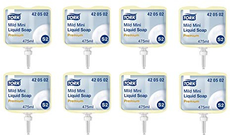 Tork 420502 Premium Flüssigseife Mini, Mild, Inhalt 475 mL (8-er pack)