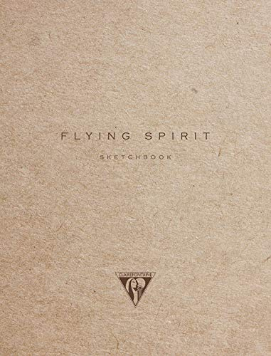 Clairefontaine 930022C Flying Spirit Skizzenheft (DIN A5, 16 x 21 cm, 60 Blatt, 90 g, elfenbeinfarbiges Papier, ideal für Notizen, trendig, mit Sepia- Aufdruck, zufällig sortiert) 1 Stück