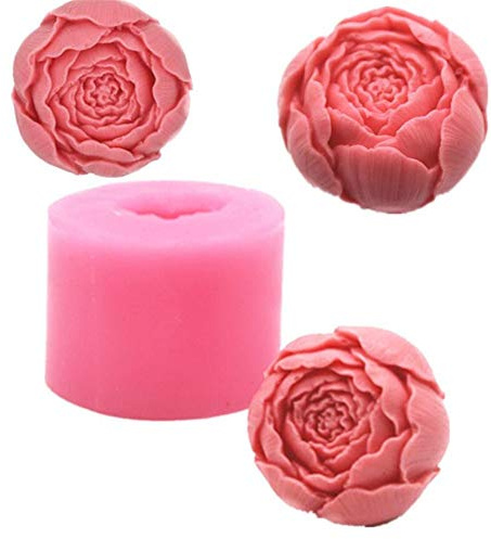Floral Rose Forme Rond Savon Moule, Silicone Moule Chocolat Plateau, Fait Maison Fabrication Du Artisanat Bricolage Art de Bougies Moulage Outil,Gâteau Decration Pâtisserie pour Saint Valentin Mariage