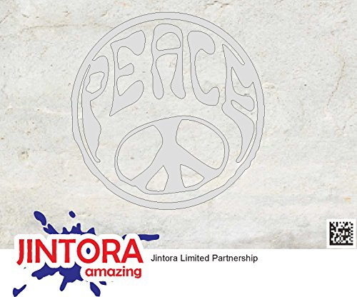 JINTORA - Autoaufkleber Tuning - Hippie Peace - 88x90mm - Auto Aufkleber - Bus - Fenster - Heckscheibe - Camper - wetterfest - Outdoor Sticker - Auto Deko - LKW - Tuning Selbstklebend - Silber