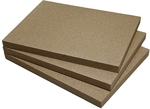 Piastra di vermiculite per camini e stufe 3pz. 400x300x30mm