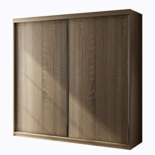 Mirjan24 Toplo 200 IV Armoire de chambre à coucher avec portes coulissantes Chêne Sonoma avec éclairage LED bleu 200 x 200 x 62 cm