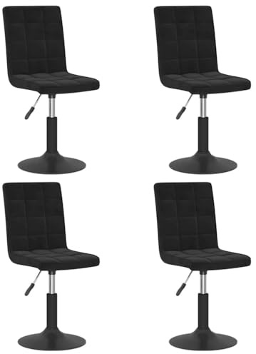 vidaXL Esszimmerstühle 4 STK. Drehbar Schwarz Samt