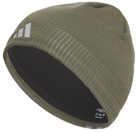adidas Creator 3 Herren Beanie, Olivgrün/Grau/Silber Metallic, Einheitsgröße, Olive Strata Green/Grey/Silver Metallic