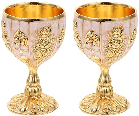 VOSAREA Posh Gin Glass 2 Pièces Verre à Vin Européen Decoration Noel Decoration De Noel Gobelets Calice Verre De Coupe à Vin De Style Ancien Coupe De Vin Orner Un Verre Saint Graal Egypte