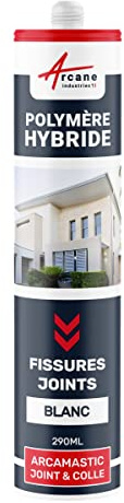 Mastic d'Étanchéité, Joint Extérieur, Fissure, Façade 290 ml x 1 Blanc | Rebouche les Fissures, Joints et Collage Étanches, Adhère sur Béton, Pierre, Bois et Métal, Int/Ext - Arcane Industries