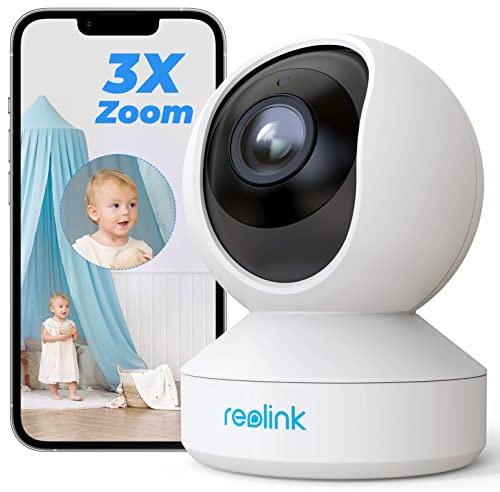 Reolink 5MP PTZ Überwachungskamera Innen, 355°/50° Schwenkbare WLAN IP Kamera Indoor mit 3X Optischem Zoom, 2,4/5,0 GHz WiFi, Pan Tilt, E1 Zoom (Generalüberholt)