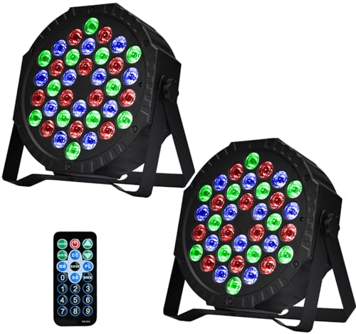 Luci da Palco Discoteca 36 LED Par LED Luce da Palcoscenico Controllo Vocale Luci da DJ Luce Festa 7 Modalità Illuminazione con Telecomando per DJ Bar Party Matrimonio Banda Halloween Natale