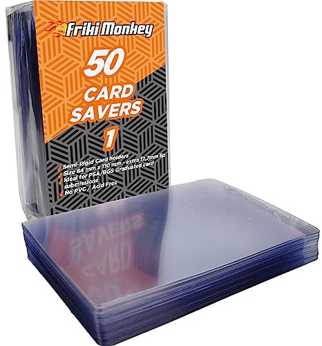 Card Saver 1, Pack mit 50 Protektoren, PSA Grading Card Sleeves, Card Holder 84 x 110mm, Card Protector Sleeves, Magic Karten, NBA Karten, Kartenschutz für Sammelkarten.