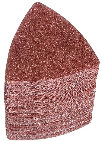 uxcell 100pcs Triangular Hook & Loop Sandpapers 80 Grits 3-1/8 Aluminum Oxide Sanding Pads Random Orbital Mouse Detail Sander Papers Oscillating Multi Tool Sheets