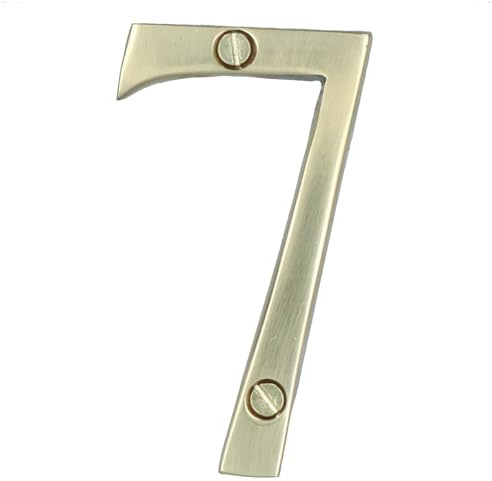 Targa in ottone con numero civico 7 da 70 mm