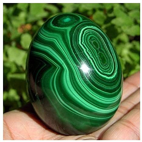 EKFBQBGW Artesanía de Piedra en Bruto de Cristal Natural, Piedra Preciosa de Cristal de malaquita Verde Oscuro Natural, Bola de Esfera de Huevo de África Congo decoración de la habitación
