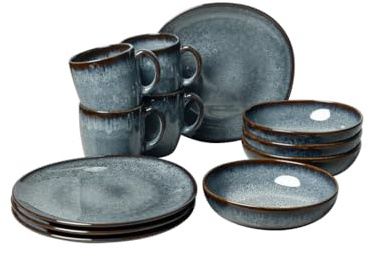 Villeroy & Boch Service de table gris lave 12 pièces