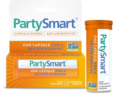 Himalaya Natural a base de hierbas PartySmart de - 1 cápsula ANTES de la fiesta - protege contra la resaca - una mejor mañana el día después de la fiesta - detox del hígado (Canister - 12 Cápsulas)