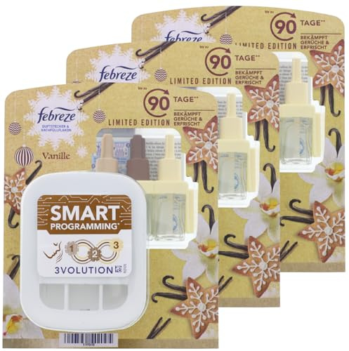 3x Febreze 3Volution Duftstecker Vanille Magnolie Duftstecker & Flakons je 20ml