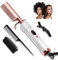 Peigne Cheveux Afro 3 en 1, Peigne Chauffant Avec Écran LCD, Peigne Electrique 120-230℃, Brosse Lissante Cheveux Crepus, Peigne Lisseur Barbe Homme, Peigne à Lisser Hot Comb PTC Chauffage Rapide
