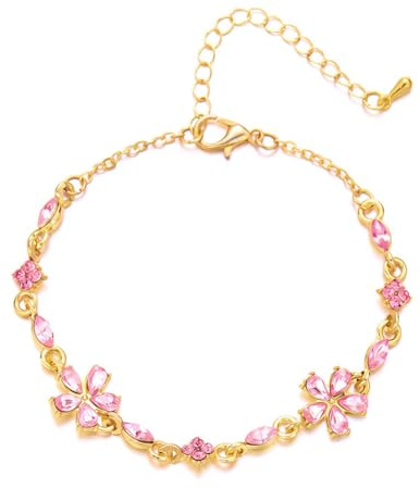 FDEETY Premium Fresh Diamond Flower Armband Kirschblüte Design Blumenarmband Geeignet für Urlaub Geschenke für Freundinnen