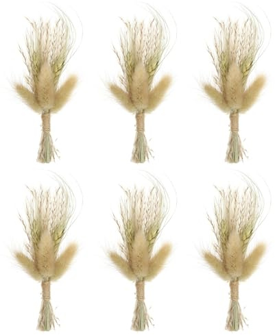 PATIKIL 6 Stück Mini Getrockneter Blumenstrauß für Basteln DIY Foto Braun